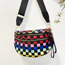 Load image into Gallery viewer, The Roni Nylon Crossbody - Checkered Colorful Black