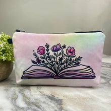 Load image into Gallery viewer, Pouch - Book Floral (Front & Back)