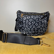 Load image into Gallery viewer, The Roni Nylon Crossbody - Black & Grey Animal