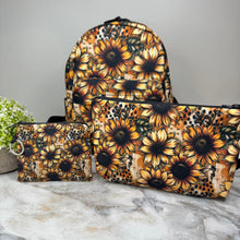Load image into Gallery viewer, Mini Backpack, Pouch, & Mini Pouch Bundled Set - Sunflower Dots