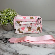 Load image into Gallery viewer, Rue - Nylon Wristlet Wallet - Pink Highland Cow