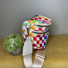 Load image into Gallery viewer, The Roni Nylon Crossbody - Checkered Colorful White