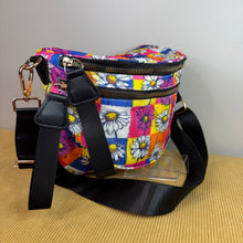 Load image into Gallery viewer, The Roni Nylon Crossbody - Colorful Checkered Daisy Floral