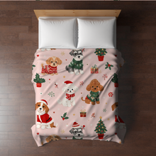 Load image into Gallery viewer, Blanket Christmas #36 - Pink Dogs - PREORDER