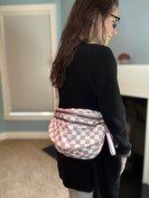 Load image into Gallery viewer, The Roni Nylon Crossbody - Checkered Medium Pink