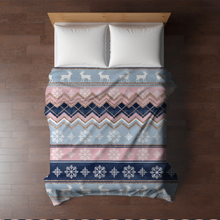 Load image into Gallery viewer, Blanket Christmas #28 - Snowflake Blue Pink - PREORDER