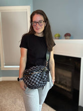 Load image into Gallery viewer, The Roni Nylon Crossbody - Checkered Black + Grey - PREORDER