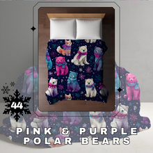 Load image into Gallery viewer, Blanket Christmas #44 - Pink & Purple Polar Bear - PREORDER