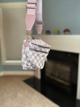 Load image into Gallery viewer, The Roni Nylon Crossbody - Checkered Medium Pink