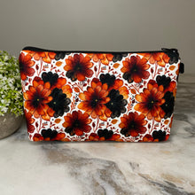 Load image into Gallery viewer, Pouch - Orange Black Floral