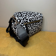 Load image into Gallery viewer, The Roni Nylon Crossbody - Animal Print White with Black