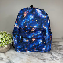 Load image into Gallery viewer, Mini Backpack - Blue Feather