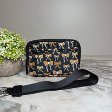 Load image into Gallery viewer, Rue - Nylon Wristlet Wallet - Animal Black Bow