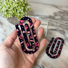 Load image into Gallery viewer, Jumbo Paperclip - Blue Pink Dog Paw Heart