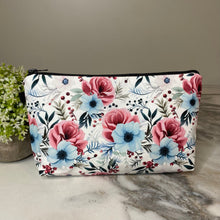 Load image into Gallery viewer, Pouch - Floral Cranberry & Blue