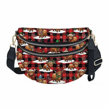 Load image into Gallery viewer, The Roni Nylon Crossbody - Christmas Winter Highland Cow