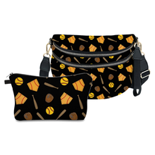Load image into Gallery viewer, Bundled Set - Roni & Pouch - Softball on Black