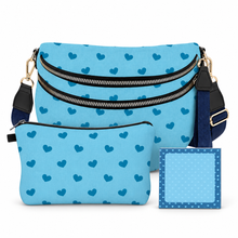 Load image into Gallery viewer, Bundled Set - Roni & Pouch - Light Blue Hearts