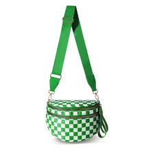 Load image into Gallery viewer, The Roni Nylon Crossbody - Checkered Kelly Green