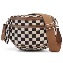 Load image into Gallery viewer, The Roni Crossbody - Canvas Tan Black Camel Check