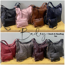 Load image into Gallery viewer, Bailey Handbag & Clutch - 2 Piece Set