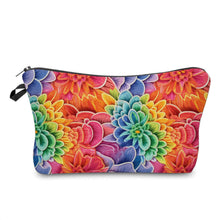 Load image into Gallery viewer, Pouch - Floral, Bright Colorful Embroidery Rainbow
