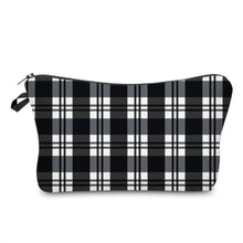 Load image into Gallery viewer, Pouch - Holiday Christmas - Black & White Plaid