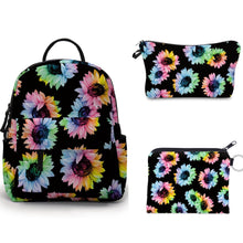 Load image into Gallery viewer, Mini Backpack, Pouch, & Mini Pouch Bundled Set - Rainbow Sunflower