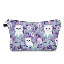Load image into Gallery viewer, Pouch - Cats Purple Turquoise
