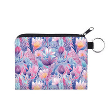Load image into Gallery viewer, Mini Pouch - Floral Purple Blue Watercolor
