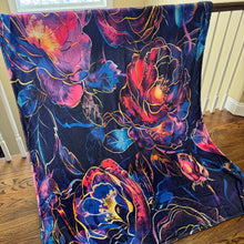 Load image into Gallery viewer, Blanket - Floral Roses on Blue
