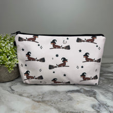 Load image into Gallery viewer, Pouch - Halloween - Dog Dachshund Broom
