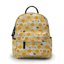 Load image into Gallery viewer, Mini Backpack - Honeycomb Bee Hearts
