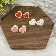 Load image into Gallery viewer, Acrylic Stud Earrings - Valentine’s Day - Heart Cookies
