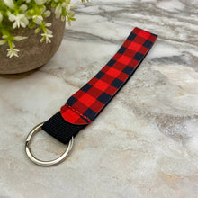 Load image into Gallery viewer, Wrist Lanyard with Keychain - Plaid

