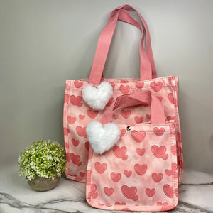 Tote Bag - Heart Light Pink