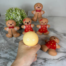 Load image into Gallery viewer, Squishy Toy - Christmas Gingerbread Man + Woman WITH Funny Faces

