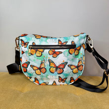 Load image into Gallery viewer, The Roni Nylon Crossbody - Butterfly Orange Teal
