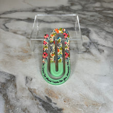 Load image into Gallery viewer, Jumbo Paperclip - Mint Religious Floral

