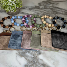 Load image into Gallery viewer, Denim Suede Bracelet Keychain &amp; Card Holder Wallet - PREORDER 9/18-9/21
