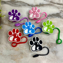 Load image into Gallery viewer, Silicone Straw Toppers Tumbler - Paw #3
