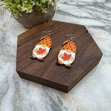Load image into Gallery viewer, Wooden Dangle Earrings - Fall - Gnome Leaf
