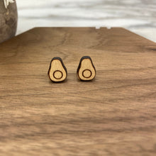 Load image into Gallery viewer, Wooden Stud Earrings - Avocado
