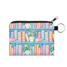 Load image into Gallery viewer, Mini Pouch - Book Floral Pastels on Blue
