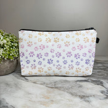 Load image into Gallery viewer, Pouch - Paw Dog Cat Pink Purple on White
