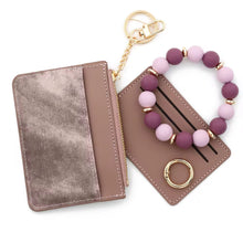 Load image into Gallery viewer, Denim Suede Bracelet Keychain &amp; Card Holder Wallet - PREORDER 9/18-9/21
