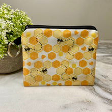 Load image into Gallery viewer, Mini Pouch - Honeycomb Bee Hearts
