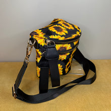 Load image into Gallery viewer, The Roni Nylon Crossbody - Floral Yellow Sunflower on Black
