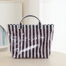 Load image into Gallery viewer, April Vinyl Tote Bag - Stripes
