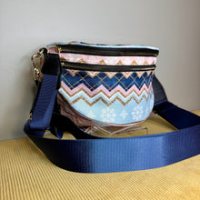 Load image into Gallery viewer, The Roni Nylon Crossbody - Christmas Snowflake Blue Pink
